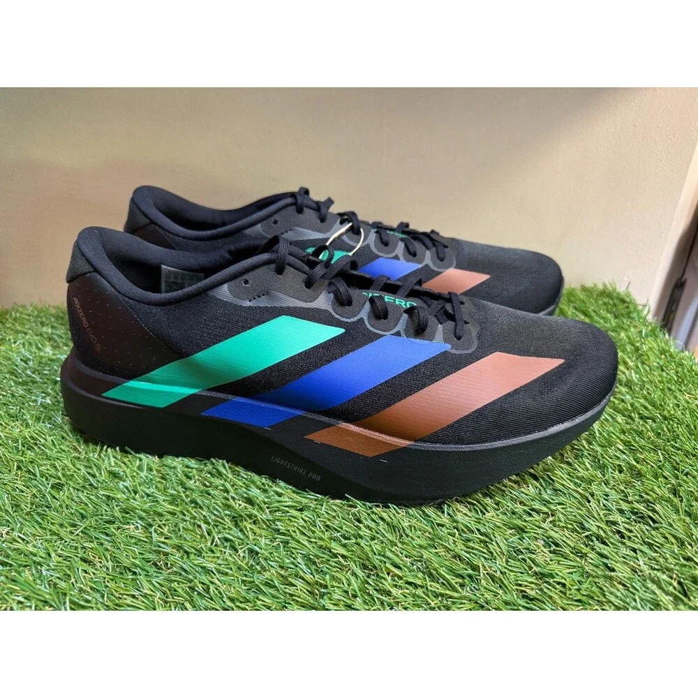 Men's 13.5 Adidas Adizero Evo SL Pharrell HumanRace Running Shoes Black KI3392